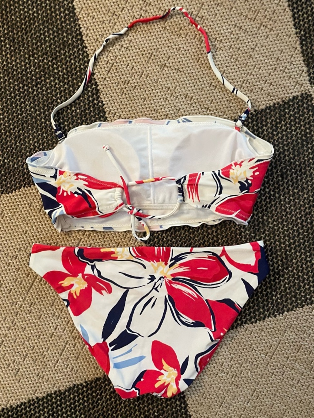 SO. Bikini Swimsuit Set, Halter Top & Reversible Bottom in Tropical Floral Print - Picture 3 of 6